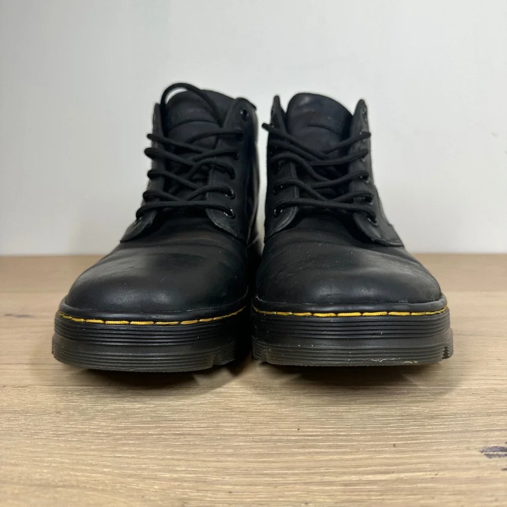 Dr. Martens Bonny Boots Mens 10 Black Leather Padded Collar Lug Sole Chukka